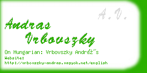 andras vrbovszky business card